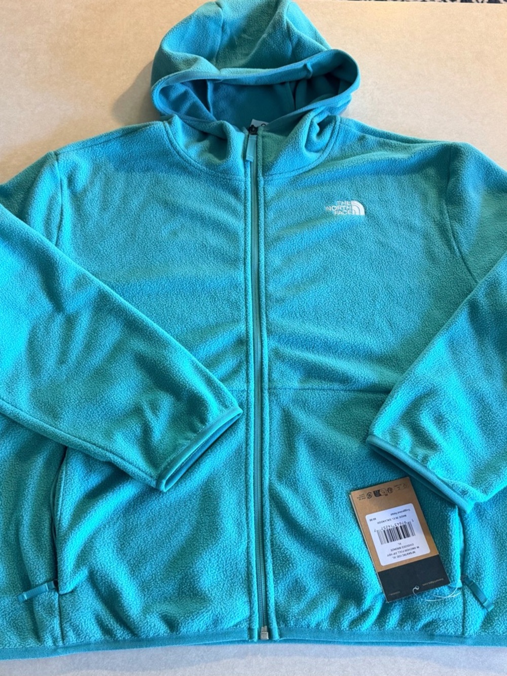 The North Face Teal Fleece Anchor Full Zip Jacket with Hood